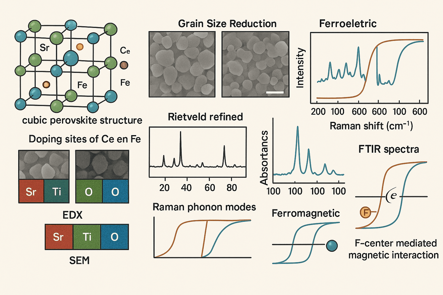 Ce/Fe Doped SrTiO₃ Properties